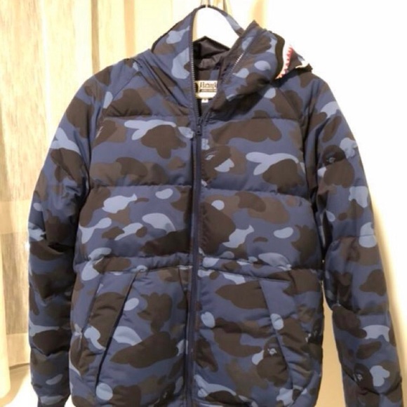 BAPE COLOR CAMO SHARK HOODIE DOWN JACKET SIZE XXL - Picture 3 of 6